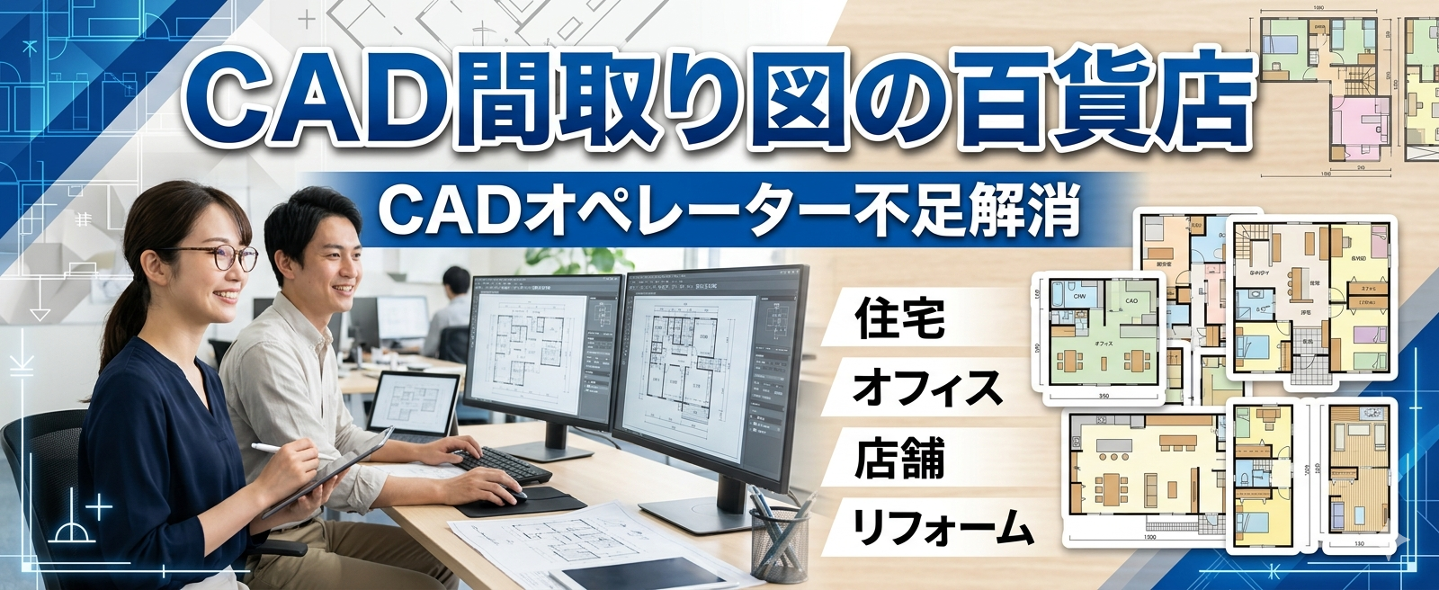 CAD間取り図の百貨店！CADオペ不足解消